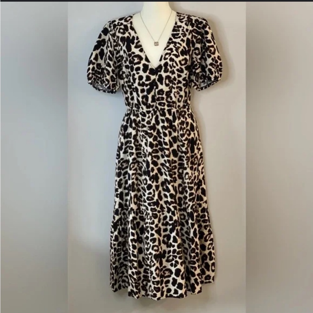 NWOT Monteau Animal Print Midi Dress Size Small
